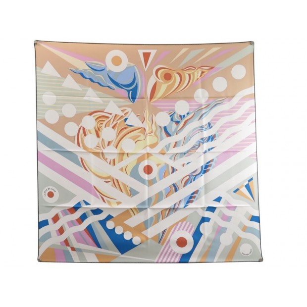 NEUF FOULARD CARRE HERMES LE REVE DE JULIA EN SOIE MULTICOLORE NEW SCARF 460€