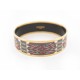 BRACELET HERMES LARGE EN EMAIL IMPRIME RUBANS DU CHEVAL DORE PRINTED BOITE 540€