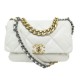 SAC A MAIN CHANEL 19 LARGE EN CUIR MATELASSE BLANC WHITE LEATHER HAND BAG 6700€