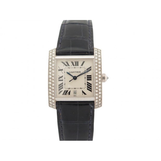 MONTRE CARTIER TANK 2366 DIAMANTS 0.74CT & OR BLANC 18K AUTOMATIQUE WATCH 21000€