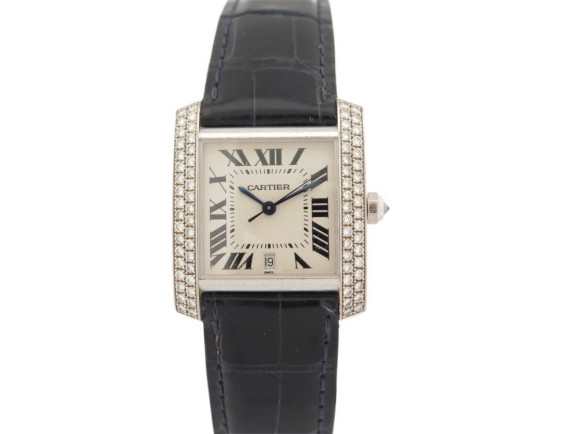 montre cartier tank 2366 diamants 0.74ct or blanc