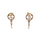 BOUCLES D'OREILLES CHANEL LOGO CC ET PERLES EN METAL DORE GOLDEN EARRINGS 580€