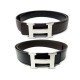 CEINTURE HERMES BOUCLE H LIEN REVERSIBLE 32MM T85 CUIR NOIR & CHOCOLAT BELT 715€