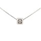 COLLIER PENDENTIF DIAMANTISSIMO EN OR BLANC 18K ORNE D'UN DIAMANT GOLD NECKLACE