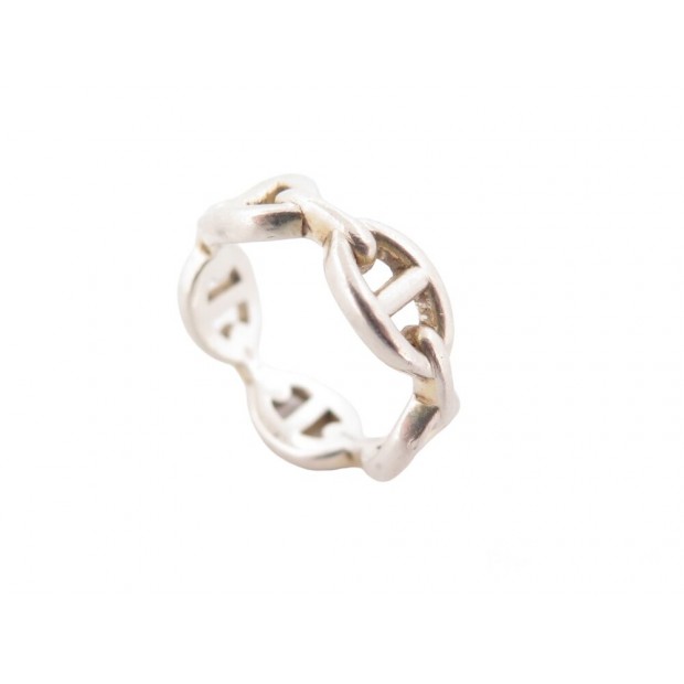 BAGUE HERMES CHAINE D ANCRE ENCHAINEE PM T54 EN ARGENT MASSIF SILVER RING 390€