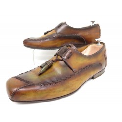 CHAUSSURES BERLUTI ALBERTO CICATRICES 7.5 41.5 CUIR MARRON PATINE SHOES 1800€