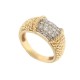 BAGUE WASKOLL T54 EN OR JAUNE 7.8GR SERTIE DE 19 DIAMANTS 0.38 CT DIAMOND RING