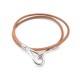 NEUF COLLIER BRACELET HERMES JUMBO ARGENTE EN CUIR MARRON + SAC NECKLACE 295€