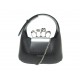 NEUF SAC A MAIN ALEXANDER MCQUEEN HOBO MINI DETAIL BIJOUX CUIR NOIR PURSE 1990€