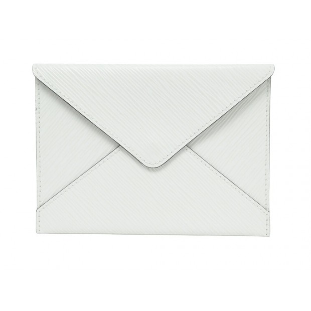 NEUF POCHETTE LOUIS VUITTON ENVELOPPE INVITATION CUIR EPI BLANC LEATHER POUCH