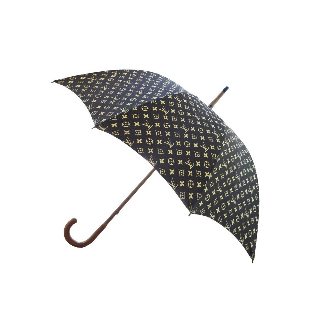 LOUIS VUITTON Monogram Parasol Parapluie Umbrella Black 54076