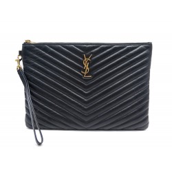 POCHETTE SAINT LAURENT CASSANDRE 559193 EN CUIR NOIR LEATHER POUCH PURSE 675€