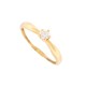 BAGUE SOLITAIRE TAILLE 51 EN OR JAUNE 14K ET DIAMANT 0.06 CT GOLDEN DIAMOND RING