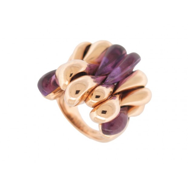 BAGUE DE GRISOGONO OR ROSE 18K A PAMPILLES 57 AMETHYSTE PINK GOLDEN RING 13000€