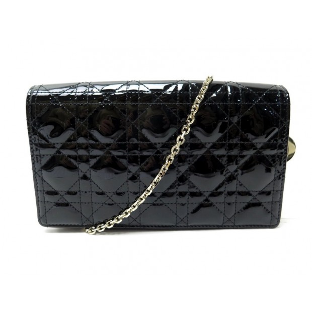 SAC A MAIN CHRISTIAN DIOR WALLET ON CHAIN LADY CUIR CANNAGE VERNIS HANDBAG 1900€