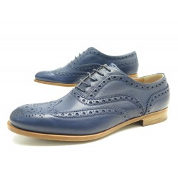 NEUF CHAUSSURES CHURCH'S RICHELIEU BURWOOD III 38 A73683 CUIR NAVY SHOES 940€