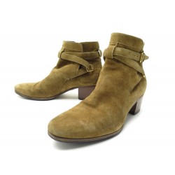 CHAUSSURES BOTTINES SAINT LAURENT JODHPUR ANKLE 316237 36 CAMEL DAIM BOOTS 695€