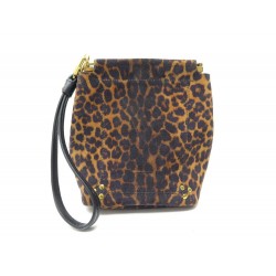 SAC POCHETTE JEROME DREYFUSS CLIC CLAC S SOFT LEOPARD EN CROUTE BAG POUCH 280€