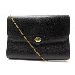 VINTAGE SAC A MAIN POCHETTE CHRISTIAN DIOR EN CUIR NOIR BANDOULIERE CLUTCH 940€