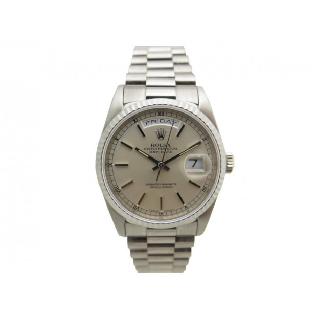 NEUF MONTRE ROLEX OYSTER PERPETUAL DAY-DATE SUPER PRESIDENT 18239 OR GRIS 31200€