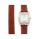 MONTRE HERMES CAPE COD TONNEAU CT1.210 ACIER CUIR DOUBLE TOUR QUARTZ WATCH 2200€