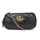 NEUF SAC A MAIN GUCCI GG MARMONT CHAIN PM 546581 CUIR NOIR BANDOULIERE BAG 1400€