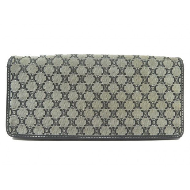 PORTEFEUILLE CELINE PORTE CARTES EN TOILE TRIOMPHE GRISE CANVAS WALLET 530€