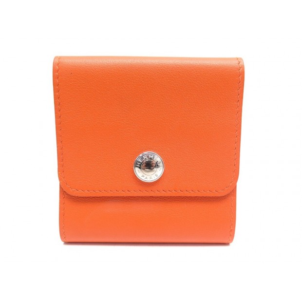 NEUF ETUI HERMES PORTE BLOC NOTE CUIR SWIFT ORANGE PAPER MEMO LEATHER HOLDER