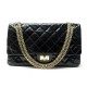 SAC A MAIN CHANEL GRAND 2.55 JUMBO EN CUIR VERNIS MATELASSE NOIR HAND BAG 10500€