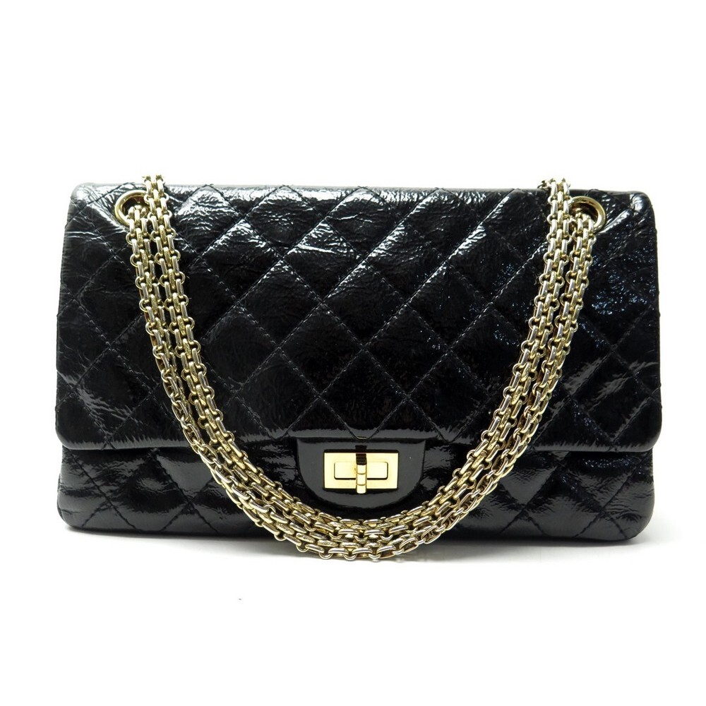 sac a main chanel grand 2.55 jumbo en cuir vernis