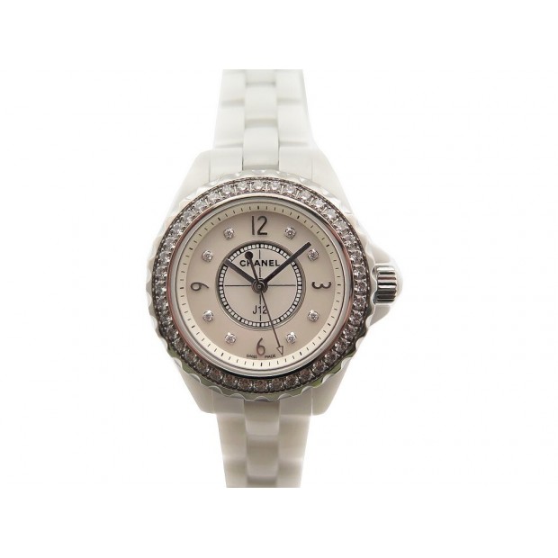 NEUF MONTRE CHANEL J12 H2572 29MM CERAMIQUE BLANCHE DIAMANTS 0.94CT WATCH 11400€