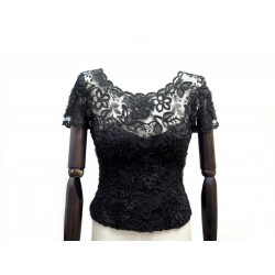 NEUF HAUT CHANEL BUSTIER A FLEURS P05865V04427 M 40 CAMELIA NOIR BLACK TOP 3200€