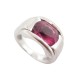 BAGUE EN OR BLANC 18K 14.8GR T 57 SERTIE PIERRE TOPAZE ROSE PINK TOPAZ RING