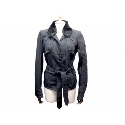 VESTE GUCCI 184661 BLOUSON 42 IT 38 FR M COTON NOIR COL EN FOURURE JACKET 1980€