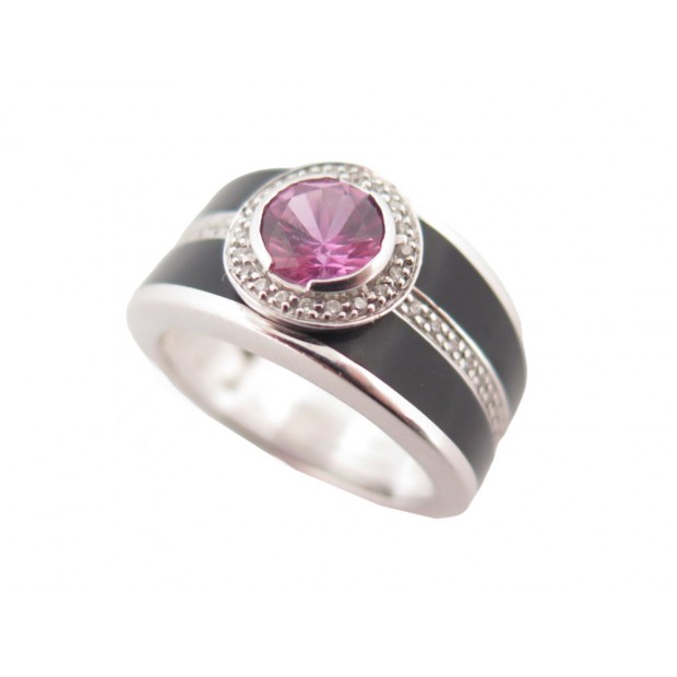 BAGUE MAUBOUSSIN BONBON T 53 DIAMANT ET SAPHIR ROSE OR BLANC 18K GOLD RING 6630€