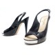 CHAUSSURES CHANEL ESCARPINS OUVERTS HAUTS SOIR 38 CUIR VERNIS NOIR SHOES 1300€