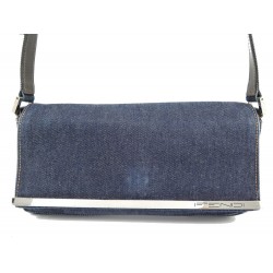 SAC A MAIN FENDI BAGUETTE EN JEAN BLEU PORTE EPAULE BLUE DENIM HAND BAG 1470€