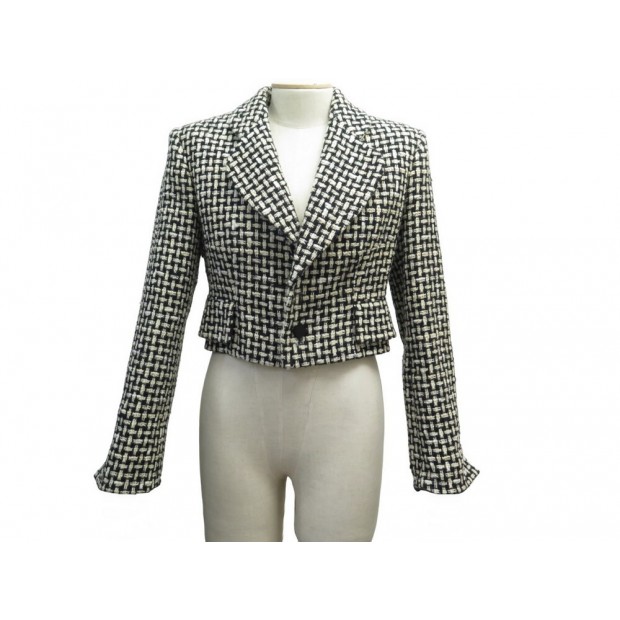 VESTE CHRISTIAN DIOR COURTE IMPRIMEE 61A2702280 M 38 EN TWEED LAINE JACKET 3000€