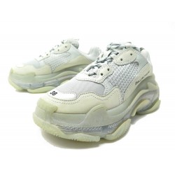 CHAUSSURES BALENCIAGA 544351 TRIPLE S 36 BASKETS EN TOILE GRISE GREY SHOES 895€