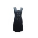 ROBE CHANEL 23029 BOUTONNAGE CROISE 40 L EN COTON NOIR BLACK COTTON DRESS 2200€