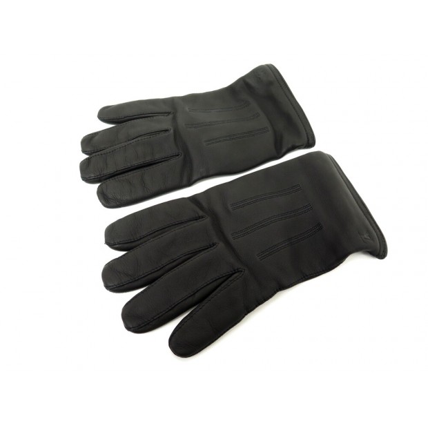 NEUF PAIRE DE GANTS LOUIS VUITTON M75487 LOUIS TAILLE 8.5 CUIR NOIR GLOVES 530€