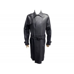 MANTEAU LONG HERMES TRENCH EN CUIR DE CERF ANTHRACITE T 54 L BLOUSON COAT 7900€