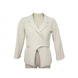 VESTE CHANEL CROISEE P42899V31302 40 M EN TWEED AVEC BROCHE CC JACKET 8250€