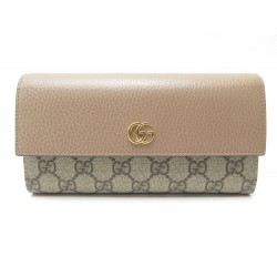 NEUF PORTEFEUILLE GUCCI 456116 GG MARMONT CONTINENTAL TOILE ET CUIR WALLET 520€