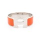 BRACELET HERMES CLIC CLAC H LARGE 16 CM EN EMAIL ORANGE FINITION PALLADIE 680€