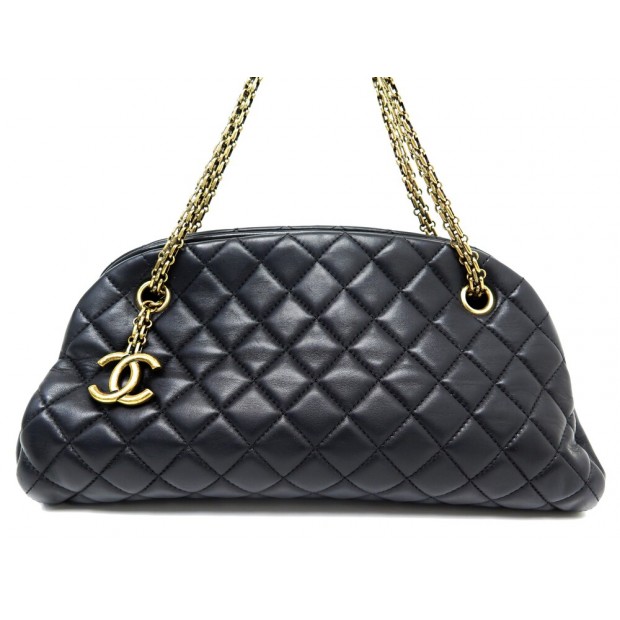 NEUF SAC A MAIN CHANEL JUST MADEMOISELLE EN CUIR MATELASSE NOIR HAND BAG 6500€