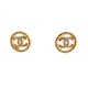 NEUF BOUCLES D'OREILLES CHANEL LOGO CC STRASS EN METAL DORE GOLDEN EARRINGS 20€