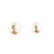 NEUF BOUCLES D'OREILLES SAINT LAURENT 691563 CASSANDRE PERLES DORE EARRINGS 325€