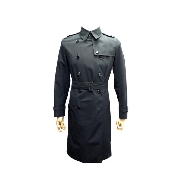 NEUF IMPERMEABLE BURBERRY T 44 L MANTEAU CEINTURE NOIR BLACK TRENCH COAT 1990€