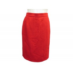 NEUF JUPE CHANEL DROITE EN TWEED ROUGE TAILLE 38 M NEW RED STRAIGHT SKIRT 4000€